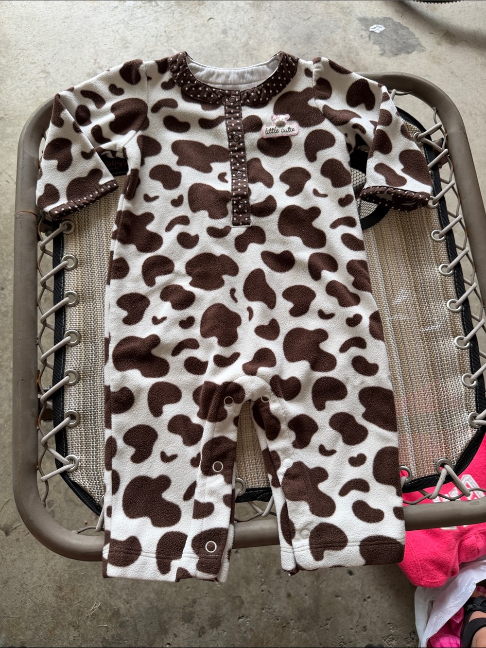 Carter's Brown & White Cow Print Fleece Footie